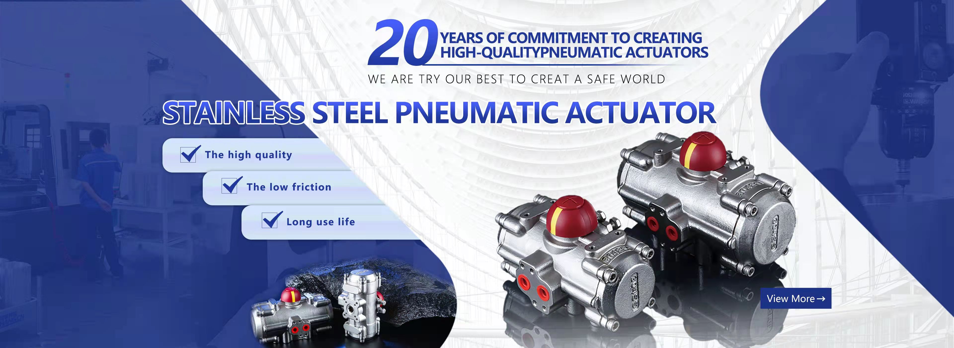 स्टेनलेस स्टील वायवीय Actuator